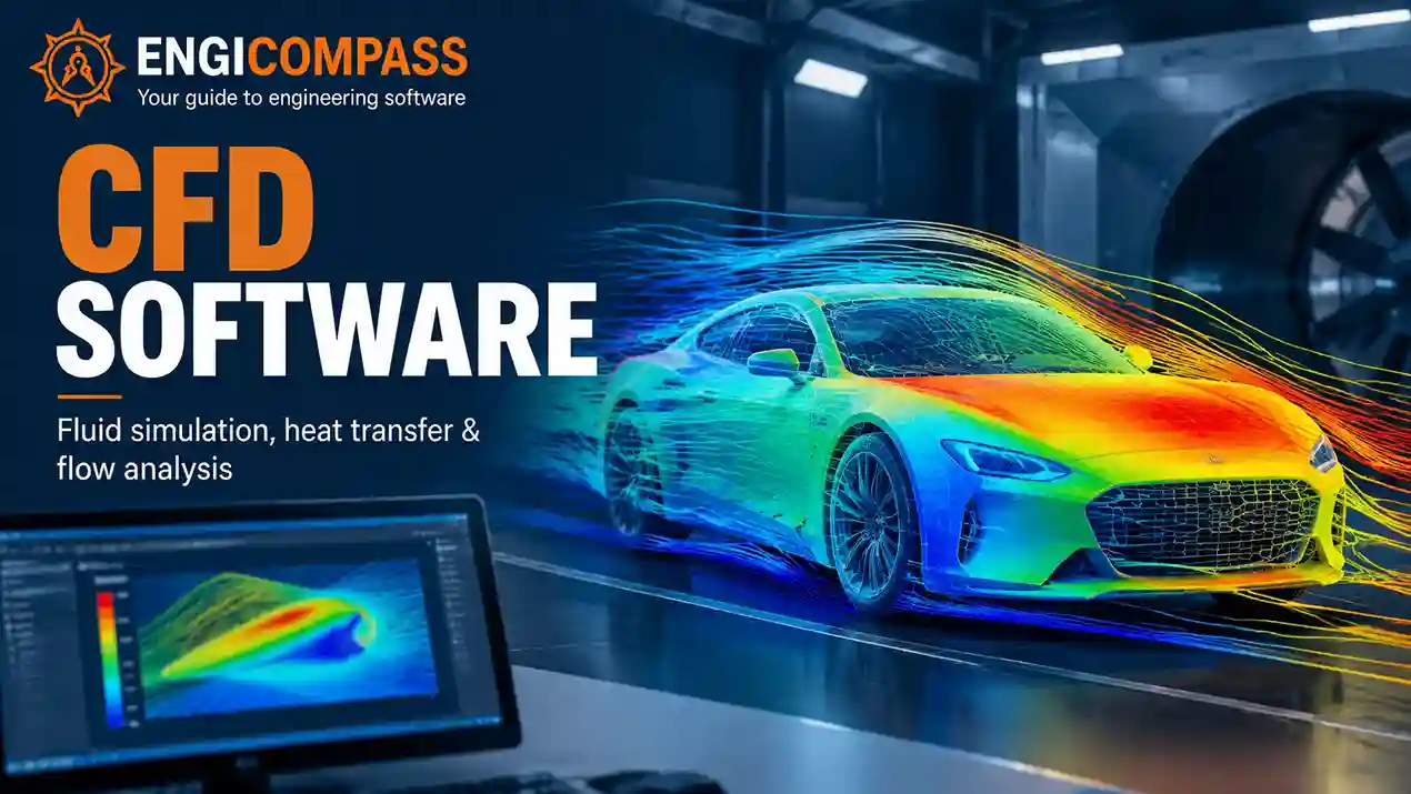 CFD software showing computational fluid dynamics simulation with airflow analysis